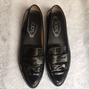 Tod’s black patent loafers size 37